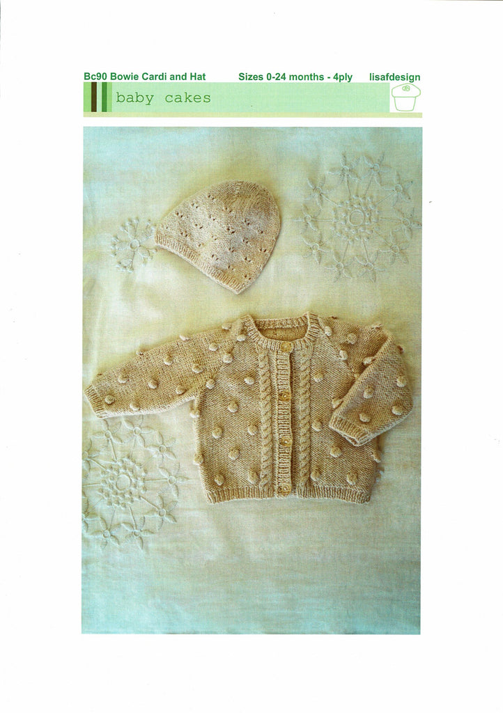Baby Cakes, Bowie Cardi and Hat Pattern