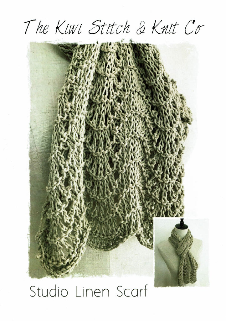 The Kiwi Stitch & Knit Co. Studio Linen Scarf Pattern