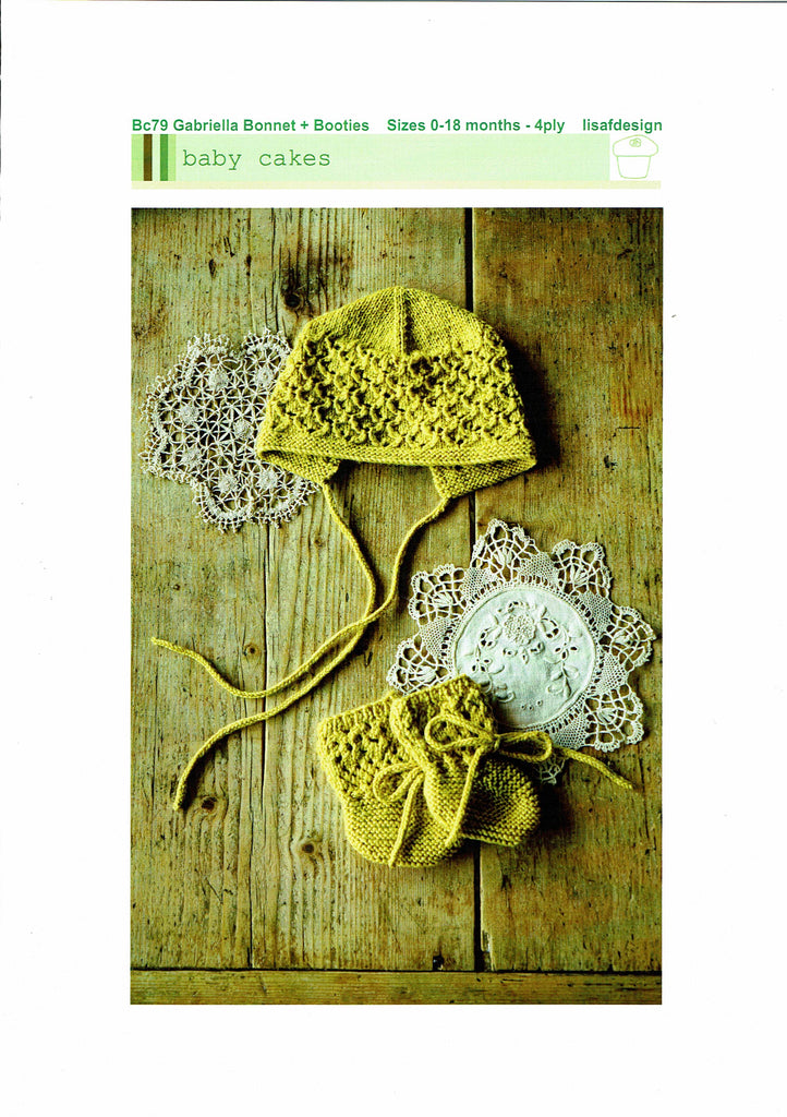 Baby Cakes, Gabriella Bonnet and Booties pattern
