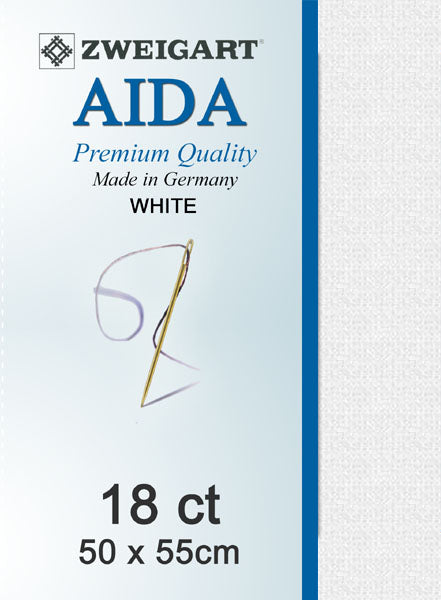 Zweigart Linen, Aida 18CT -   WHITE 100