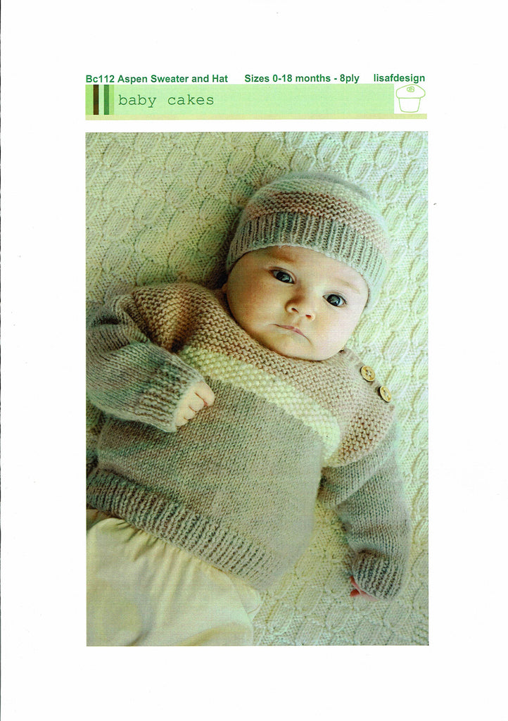 Baby Cakes, Aspen Sweater and Hat pattern