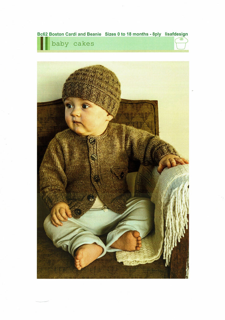 Baby Cakes, Boston Cardi and Beanie Pattern