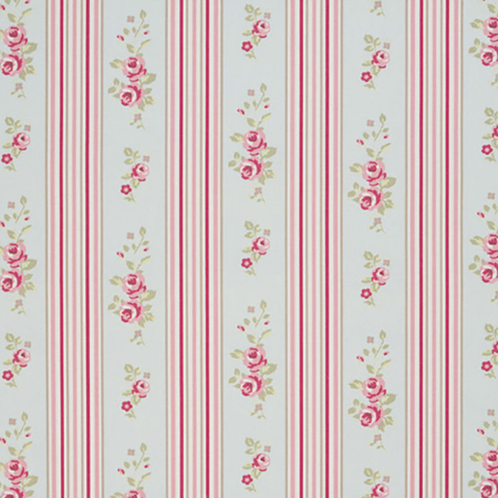 Oilcloth Floral Stripe Seafoam