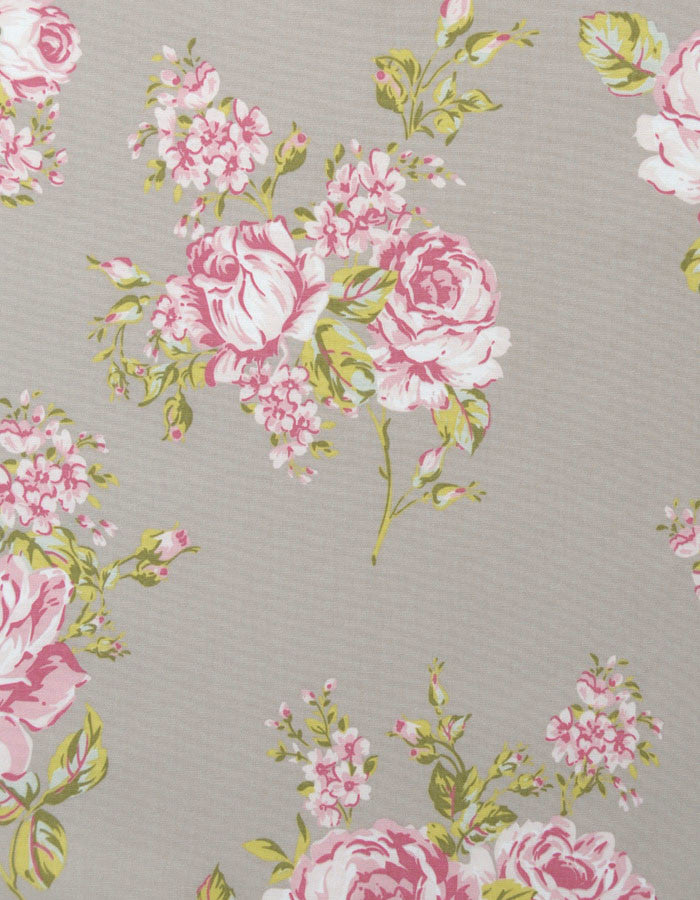 Cotton Fabric Flora Taupe