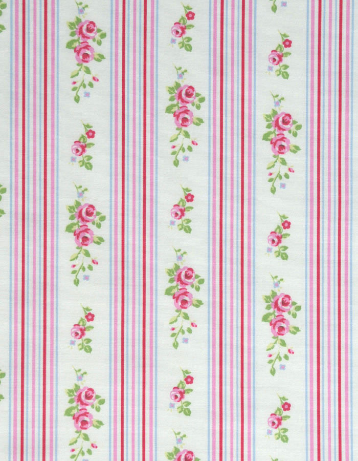Cotton Fabric Floral Stripe Chintz