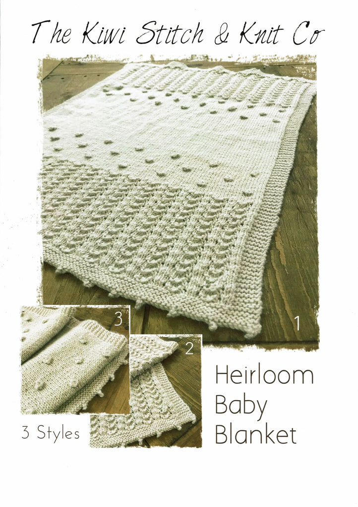 The Kiwi Stitch & Knit Co. Heirloom Baby Blanket Pattern