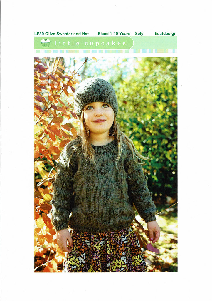 Little Cupcakes, Olive Sweater and Hat Pattern
