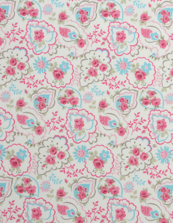 Cotton Fabric Paisley Rose Pink