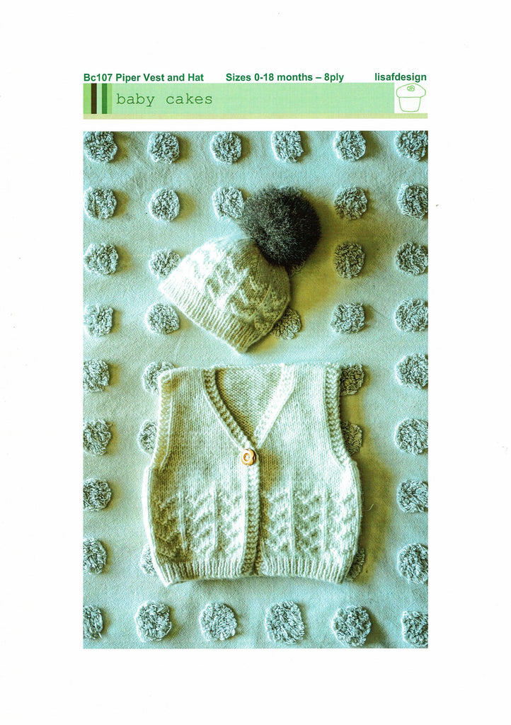 Baby Cakes, Piper Vest and Hat Pattern