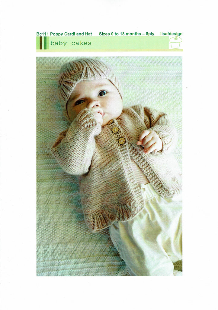Baby Cakes, Poppy Cardi and Hat pattern