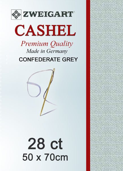 Zweigart Linen, Cashel 28ct - Confederate Grey