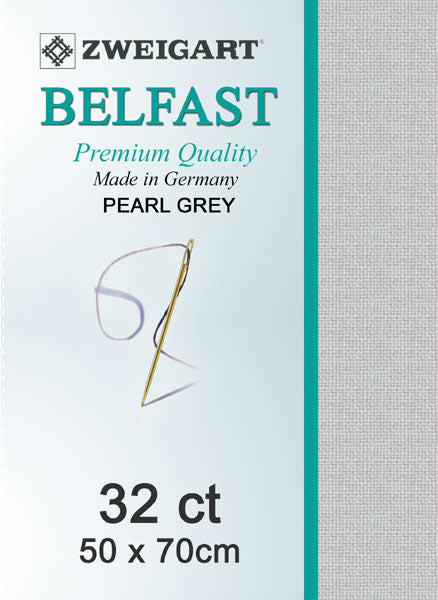 Zweigart Linen, Belfast 32 ct - Pearl Grey