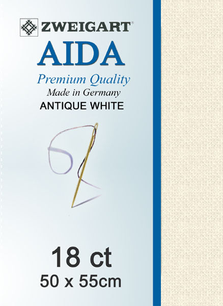 Zweigart Linen, Aida 18CT -  ANTIQUE WHITE 101
