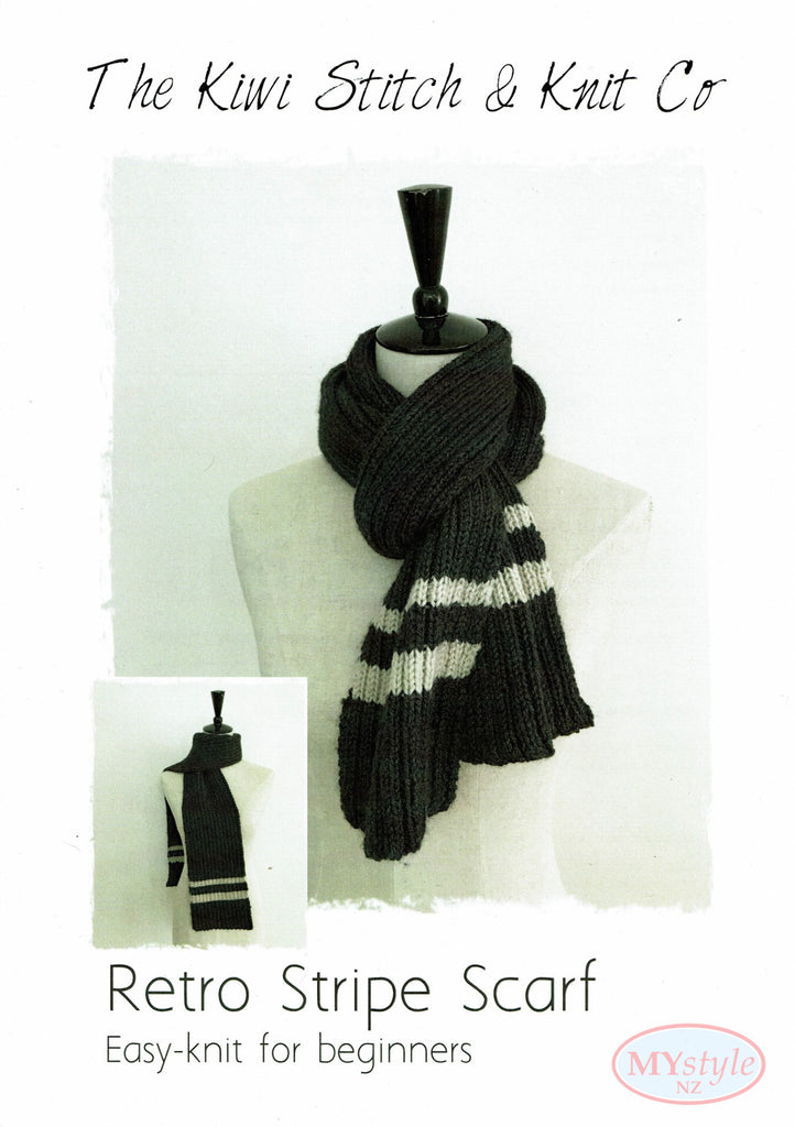 The Kiwi Stitch & Knit Co. Retro Stripe Scarf Pattern