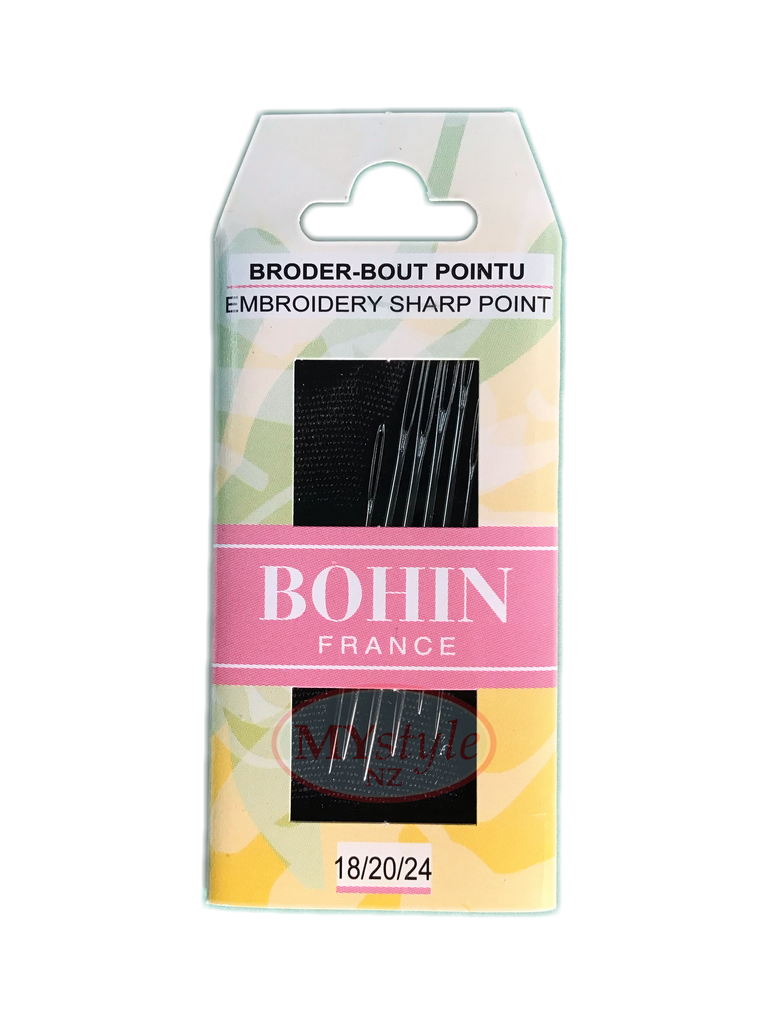 Bohin Embroidery Sharp Point Needles, Size 18/20/24