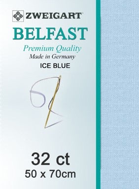 Zweigart Linen, Belfast 32ct - Ice Blue
