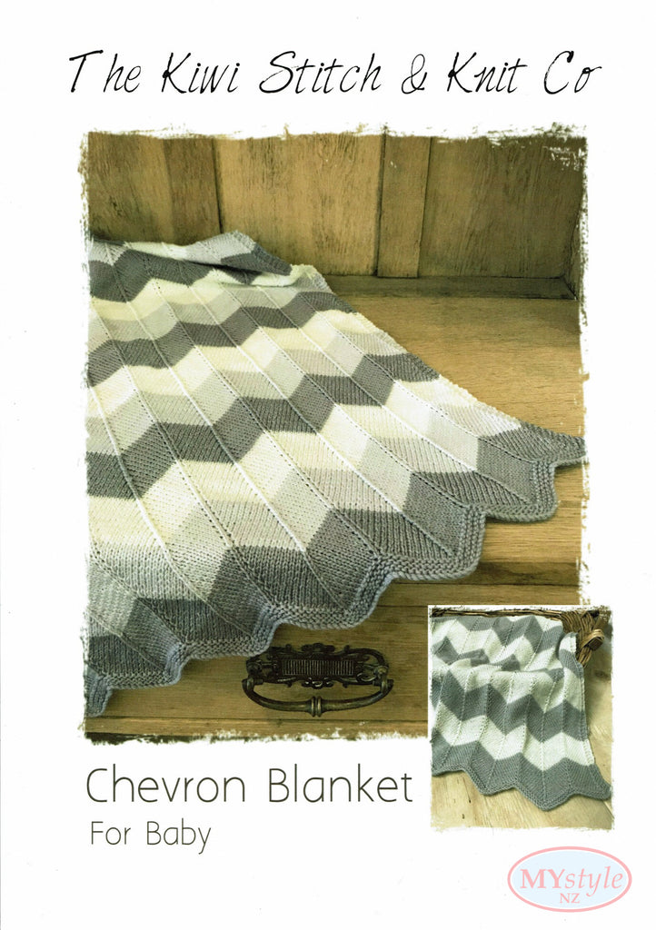 The Kiwi Stitch & Knit Co. Chevron Blanket for Baby pattern
