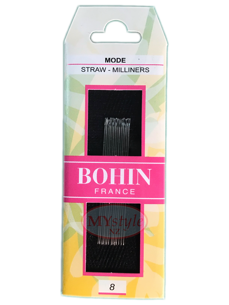 Bohin Straw Milliners Needles, Size 8