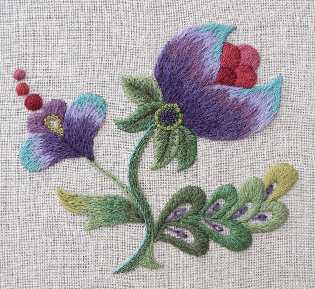 Anna Scott, Fine Stitch Studio. Purple Grace