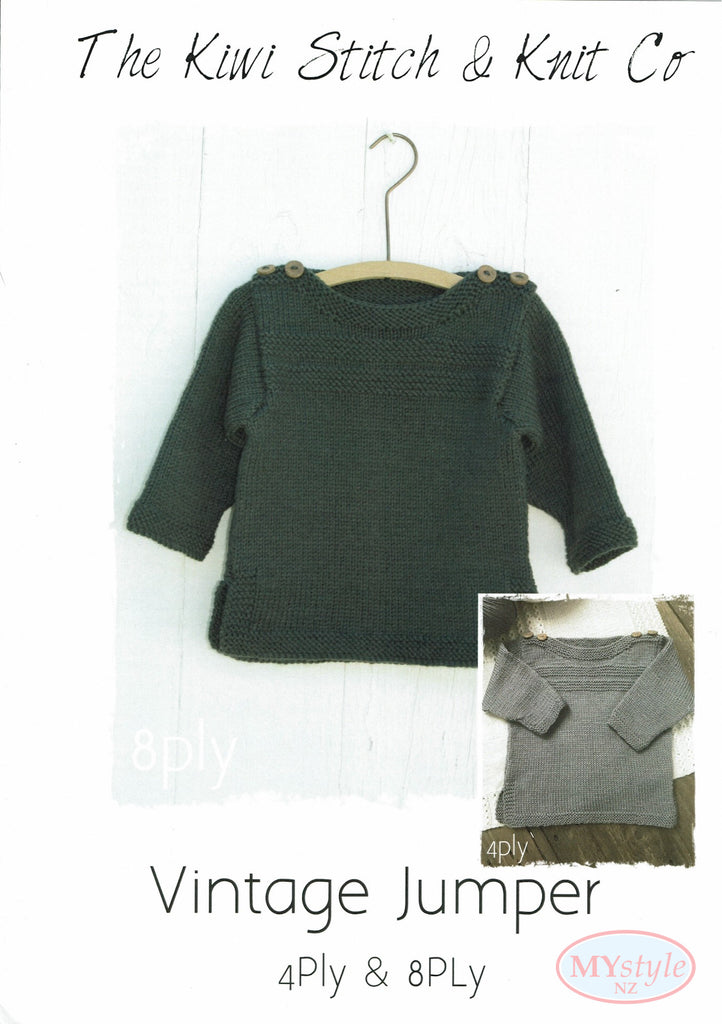 The Kiwi Stitch & Knit Co. Vintage Jumper Pattern